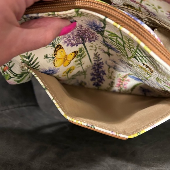 KOLTOV CROSSBODY BAG VEGAN LEATHER SECRET GARDEN/HONEY BUTTERFLIES AND FLOWERS - Picture 5 of 9